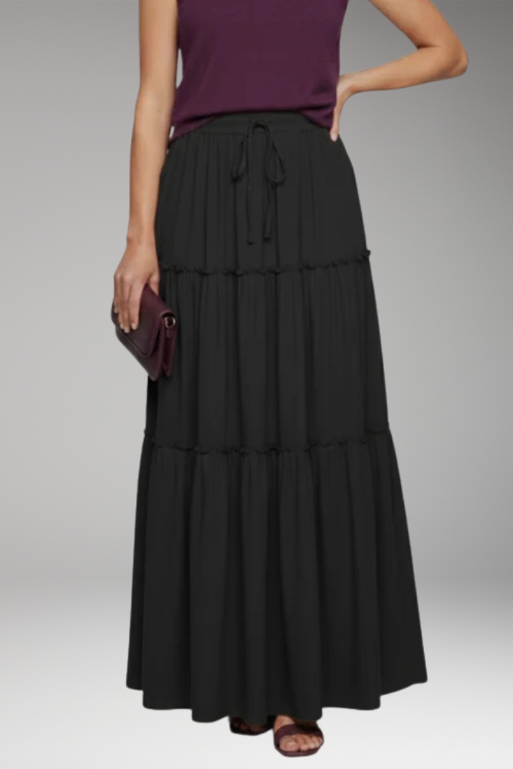 Women's Skirt with Tiered Layers and Waistband