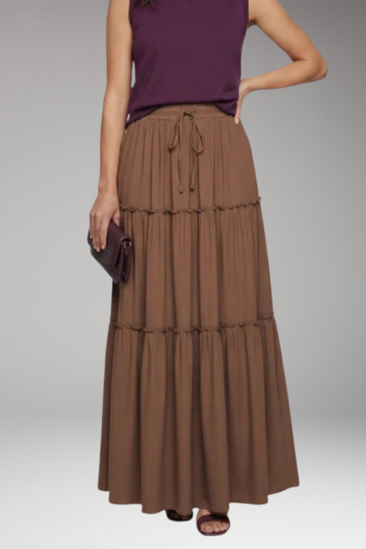 Women's Skirt with Tiered Layers and Waistband