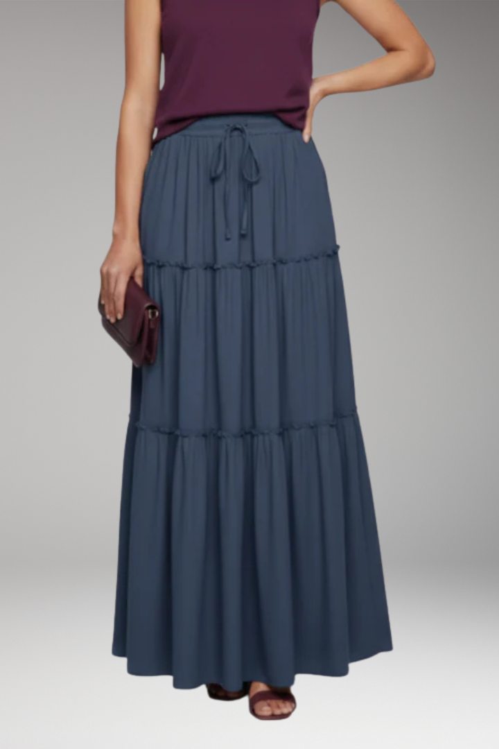 Women's Skirt with Tiered Layers and Waistband