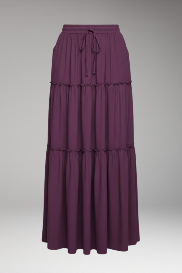 Women's Skirt with Tiered Layers and Waistband