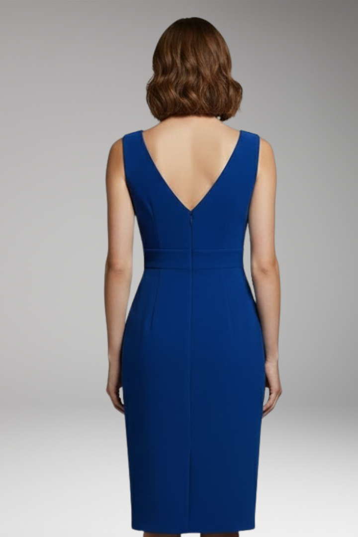 Women's Sleeveless Dress with High Waist and Front Slit