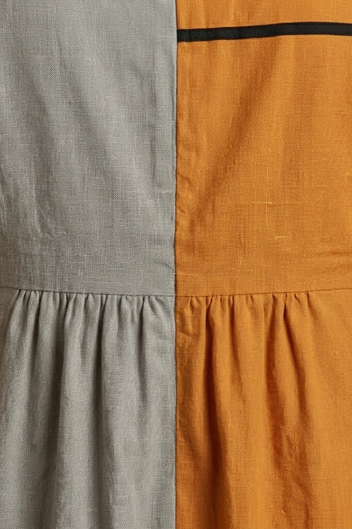 Women's Sleeveless Midi Dress with Linen Blend