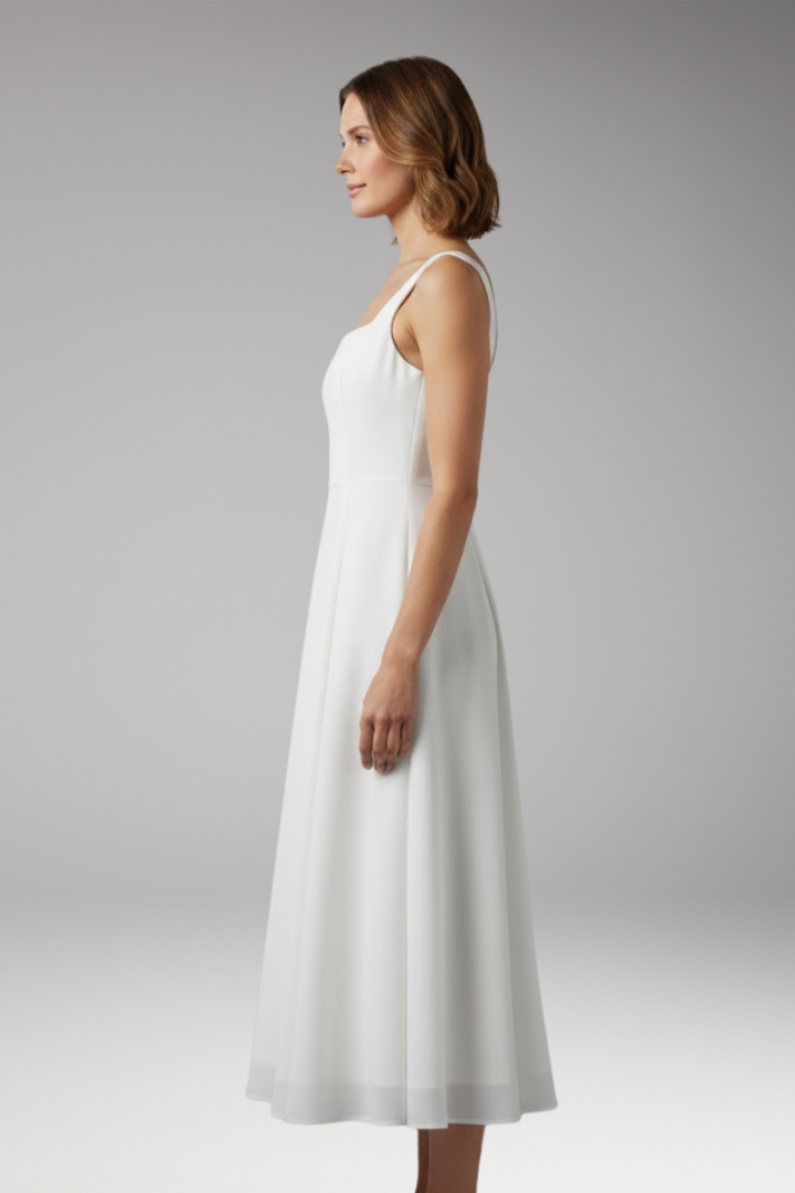 Women's Sleeveless Solid Color Dress with Classic Silhouette