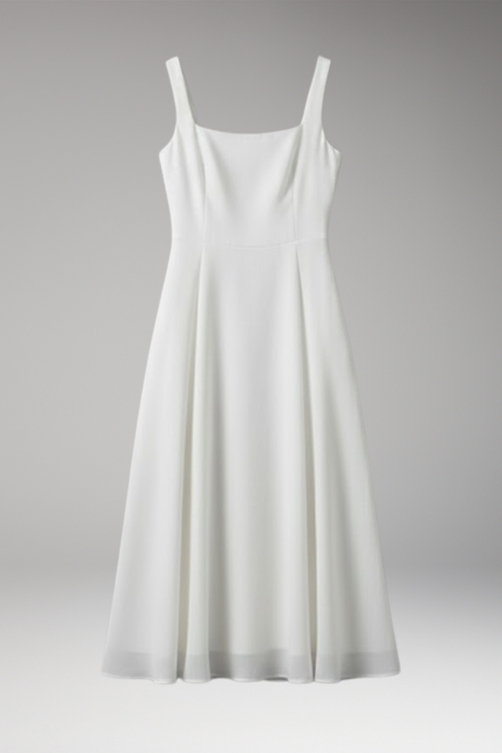 Women's Sleeveless Solid Color Dress with Classic Silhouette