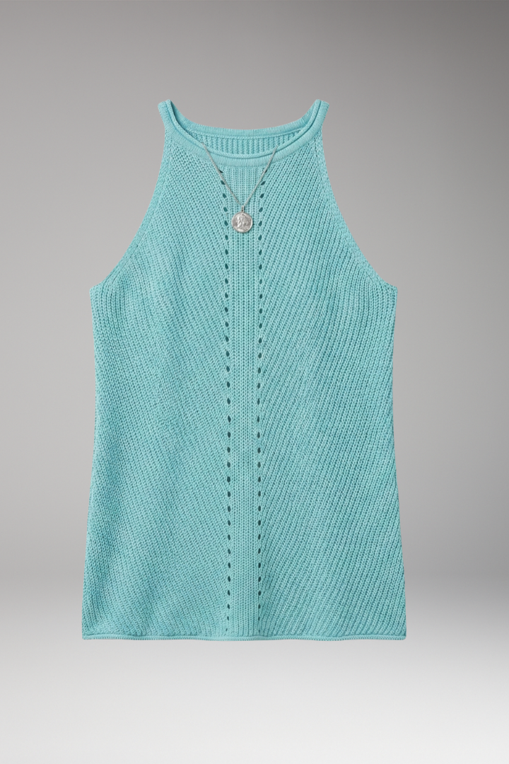 Women's Sleeveless Top with Textured Knit