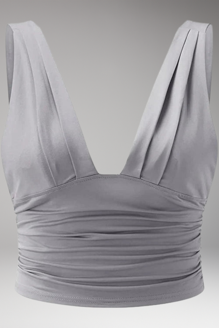 Women's Sleeveless Top with V-Neck and Lightweight Fabric
