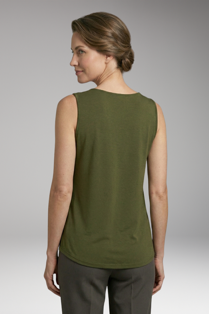 Women's Sleeveless Top with V-Neck and Relaxed Fit