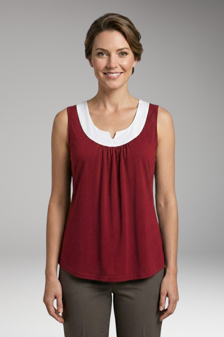 Women's Sleeveless Top with V-Neck and Relaxed Fit