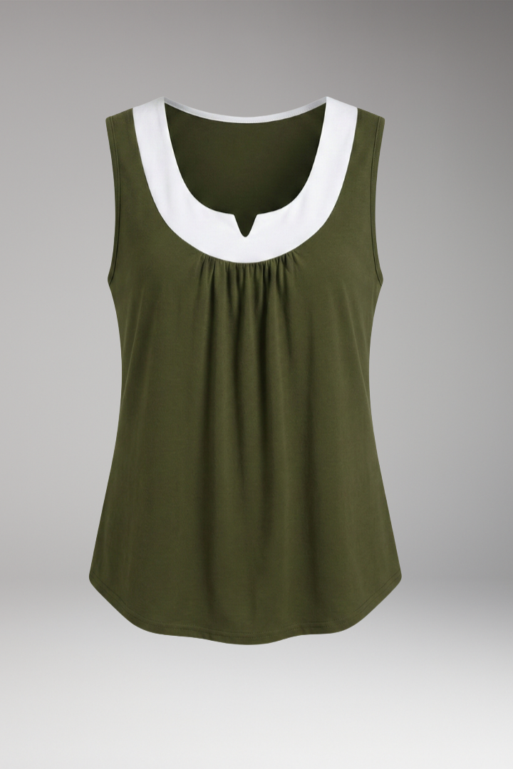 Women's Sleeveless Top with V-Neck and Relaxed Fit