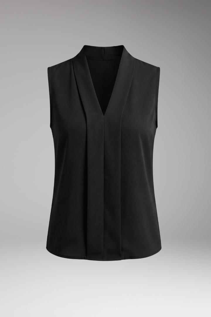 Women's Sleeveless Top with V-Neck and Tailored Fit