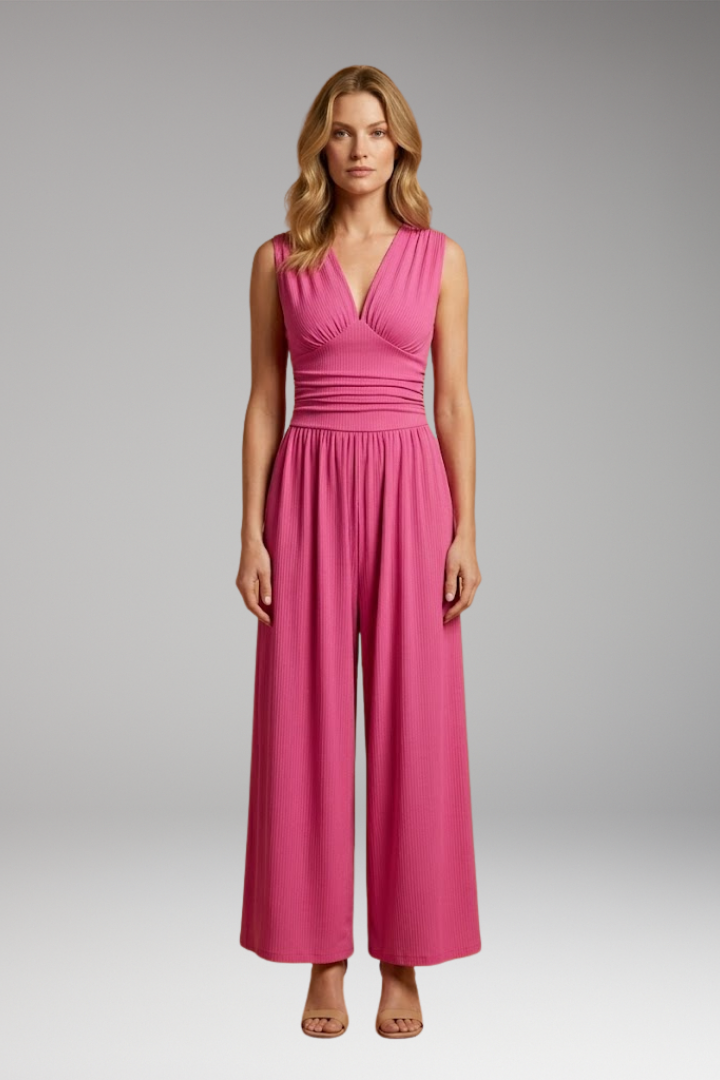 Women's Sleeveless Wide-Leg Jumpsuit with Comfortable Fit