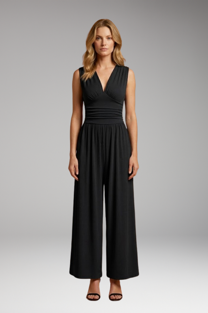 Women's Sleeveless Wide-Leg Jumpsuit with Comfortable Fit