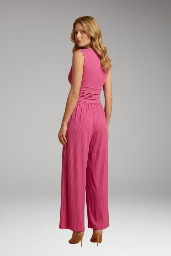 Women's Sleeveless Wide-Leg Jumpsuit with Comfortable Fit