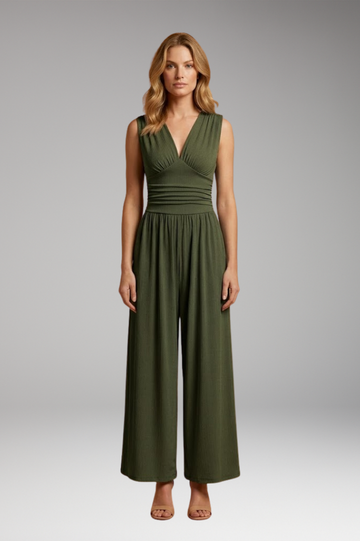 Women's Sleeveless Wide-Leg Jumpsuit with Comfortable Fit