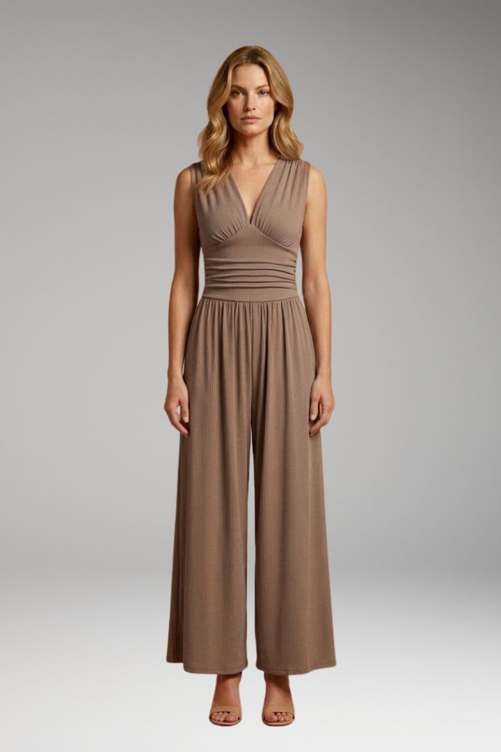 Women's Sleeveless Wide-Leg Jumpsuit with Comfortable Fit