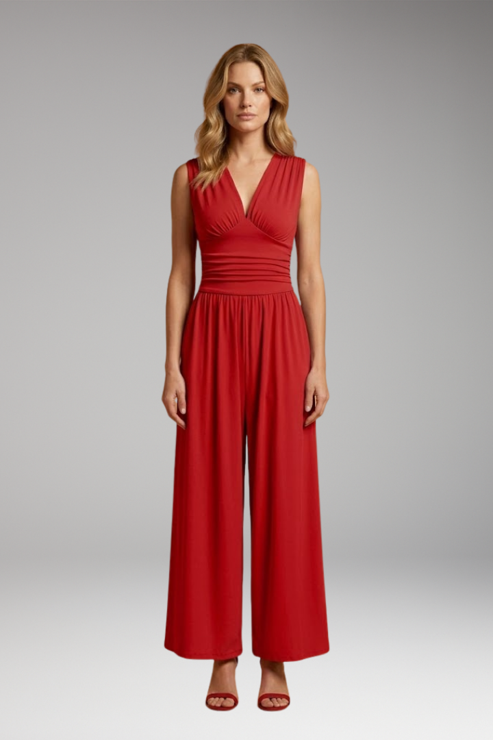 Women's Sleeveless Wide-Leg Jumpsuit with Comfortable Fit