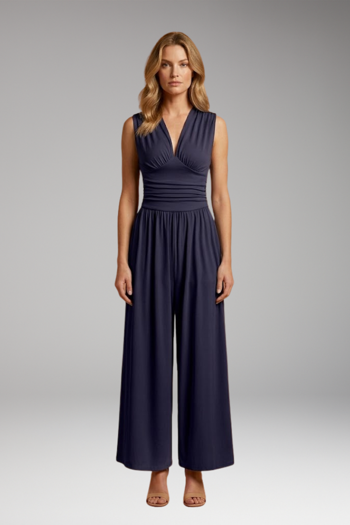 Women's Sleeveless Wide-Leg Jumpsuit with Comfortable Fit
