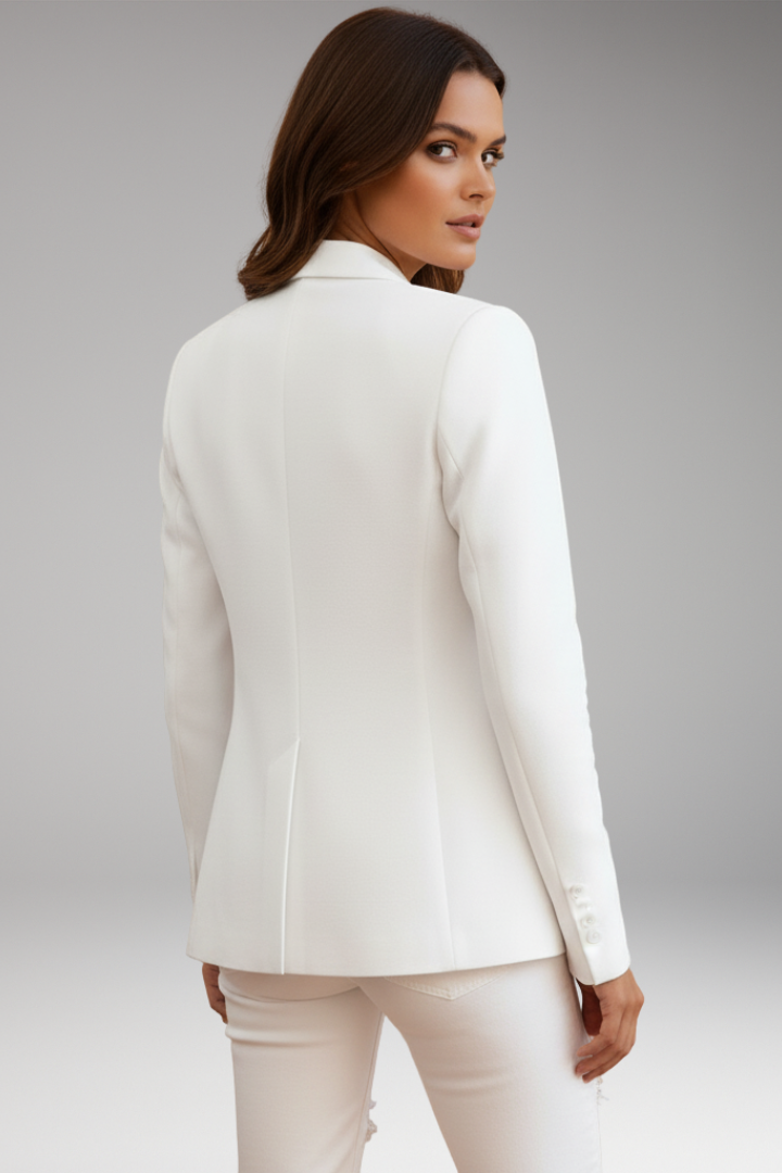 Women’s Slim Fit Blazer with Notched Lapel and Single Button