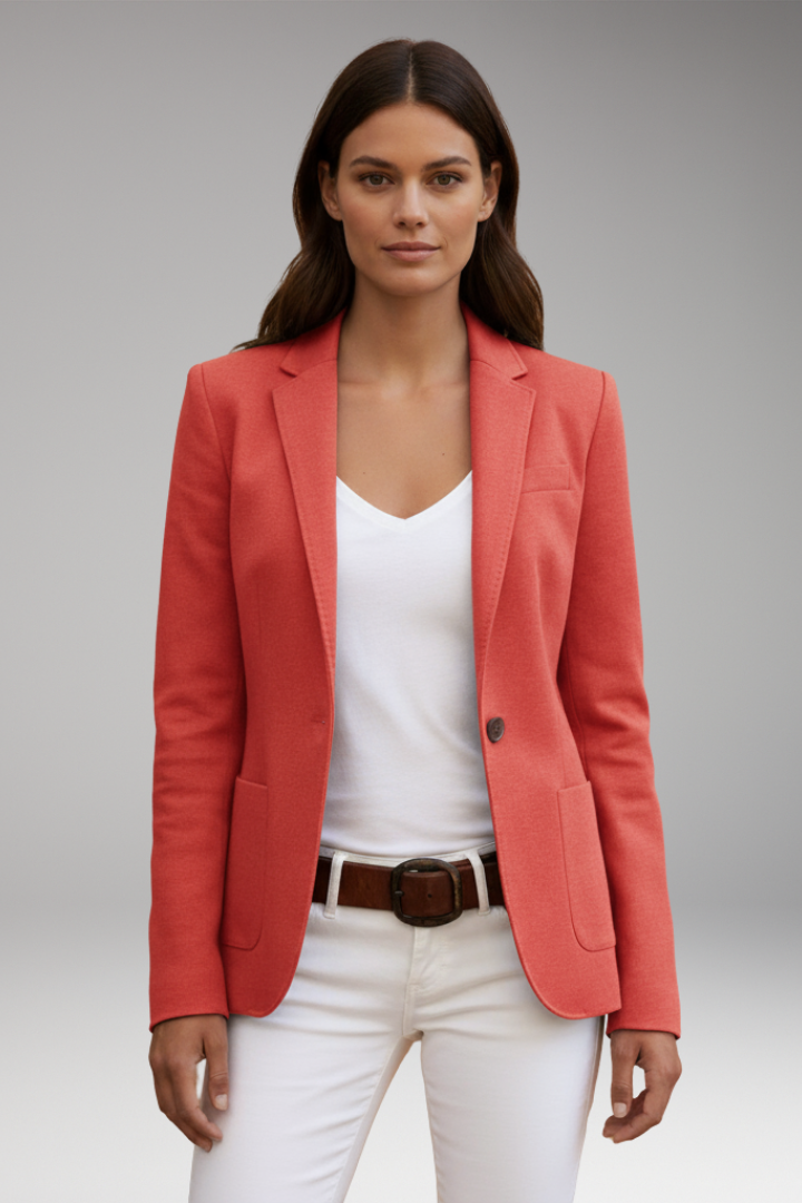 Women’s Slim Fit Blazer with Notched Lapel and Single Button