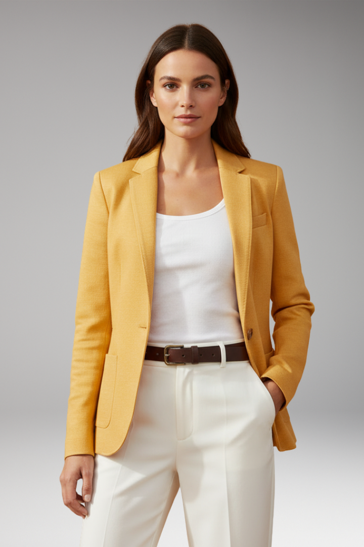 Women’s Slim Fit Blazer with Notched Lapel and Single Button