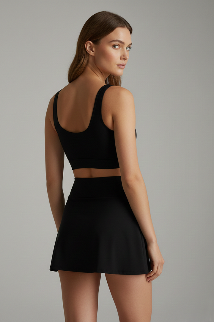 Women's Sporty Bikini Set with Wrap Top and Skirt