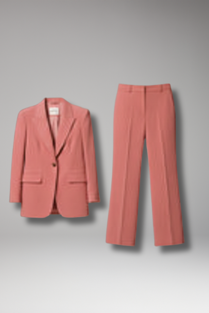 Women’s Suit Set with Slim Blazer and Wide-Leg Trousers