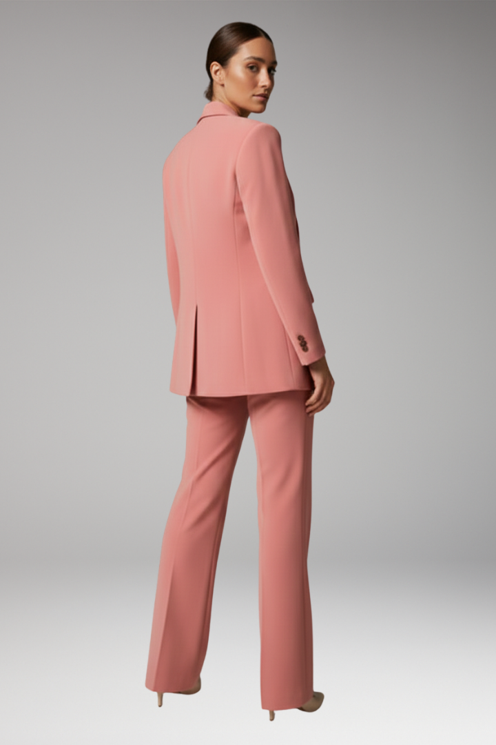 Women’s Suit Set with Slim Blazer and Wide-Leg Trousers