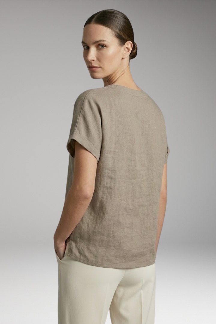 Women's Summer T-Shirt with V-Neck and Loose Fit
