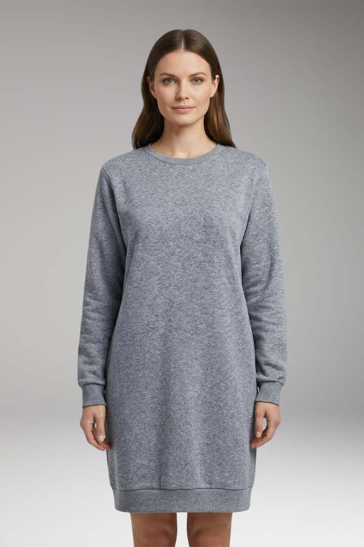 Women's Sweatshirt Dress with Relaxed Fit and Modern Design