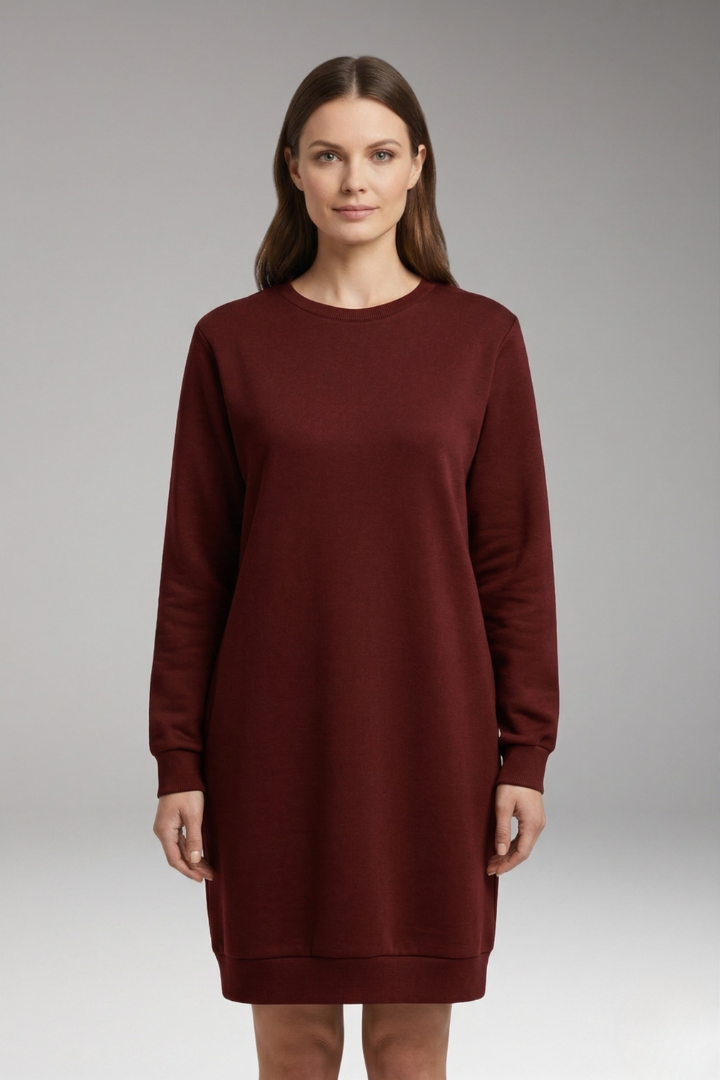 Women's Sweatshirt Dress with Relaxed Fit and Modern Design