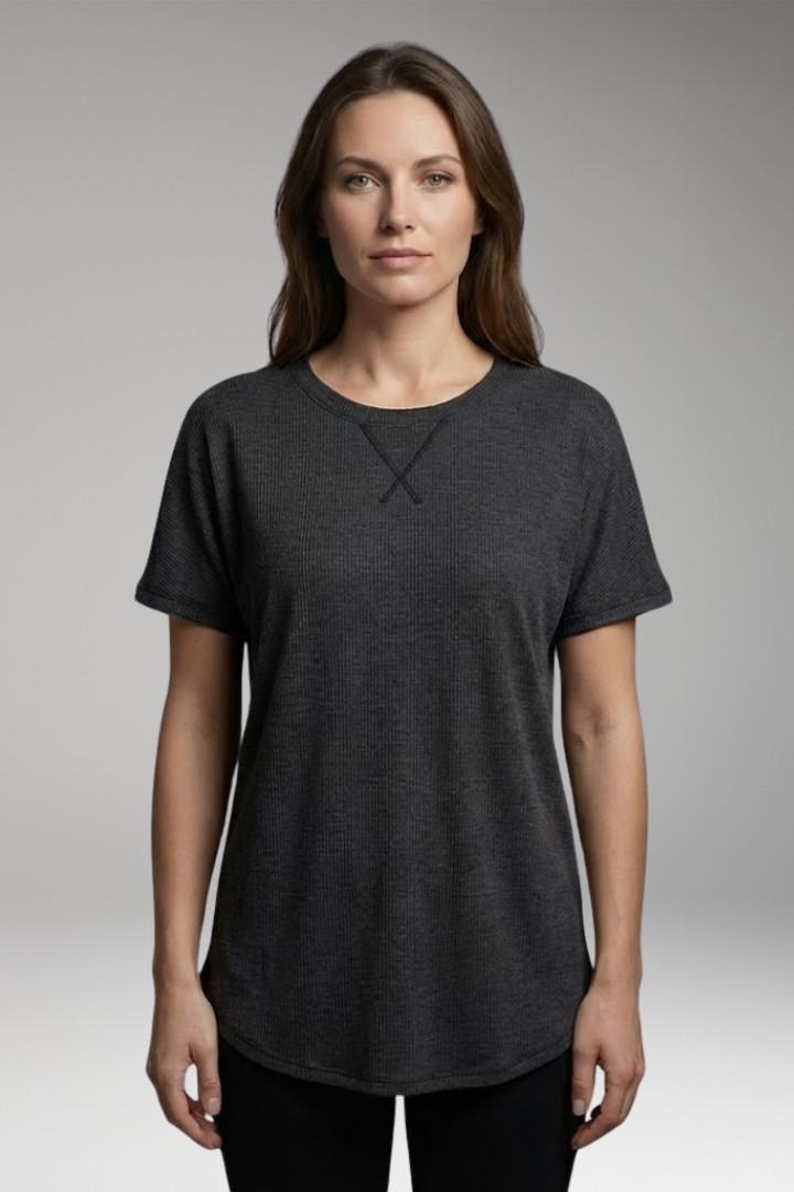Women's T-Shirt with Round Neck and Animal Print