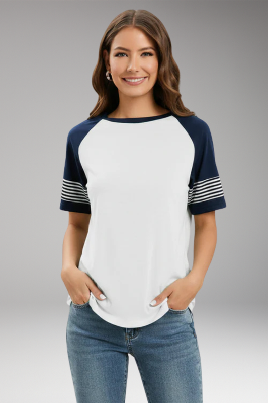 Women's T-Shirt with Round Neck and Raglan Sleeves