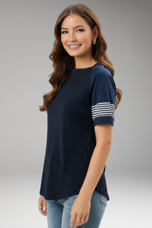 Women's T-Shirt with Round Neck and Raglan Sleeves