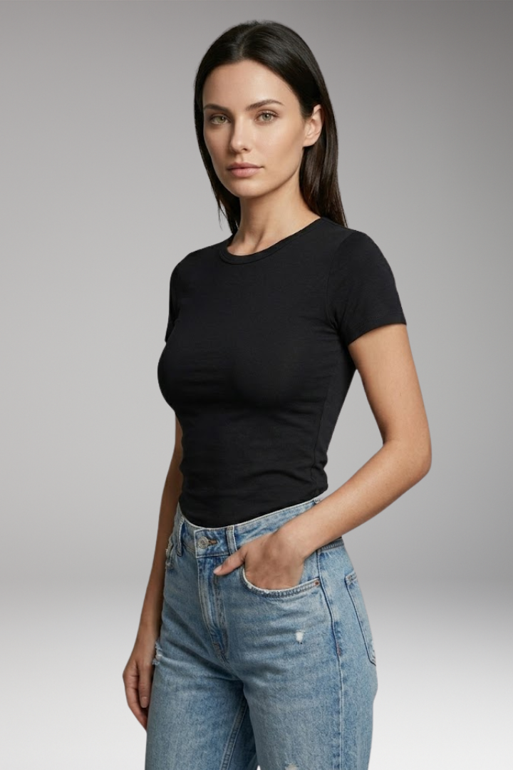 Women's T-Shirt with Round Neck and Short Sleeves