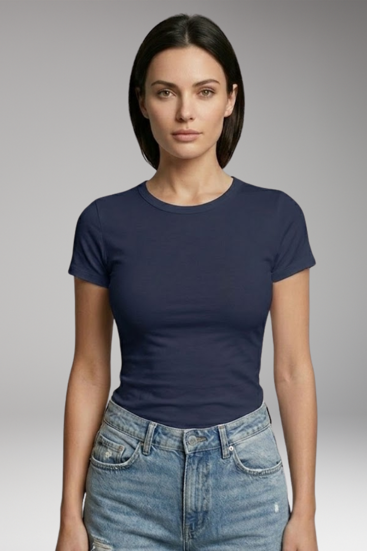 Women's T-Shirt with Round Neck and Short Sleeves