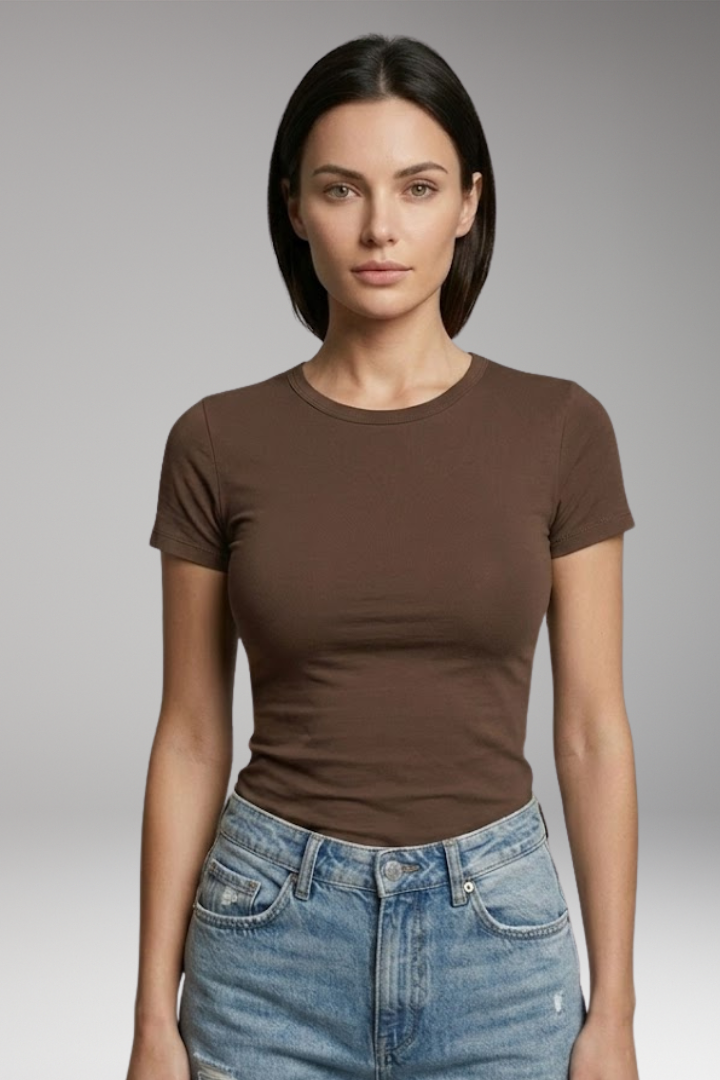 Women's T-Shirt with Round Neck and Short Sleeves
