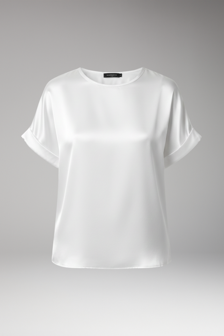Women's T-Shirt with Round Neck and Smooth Surface