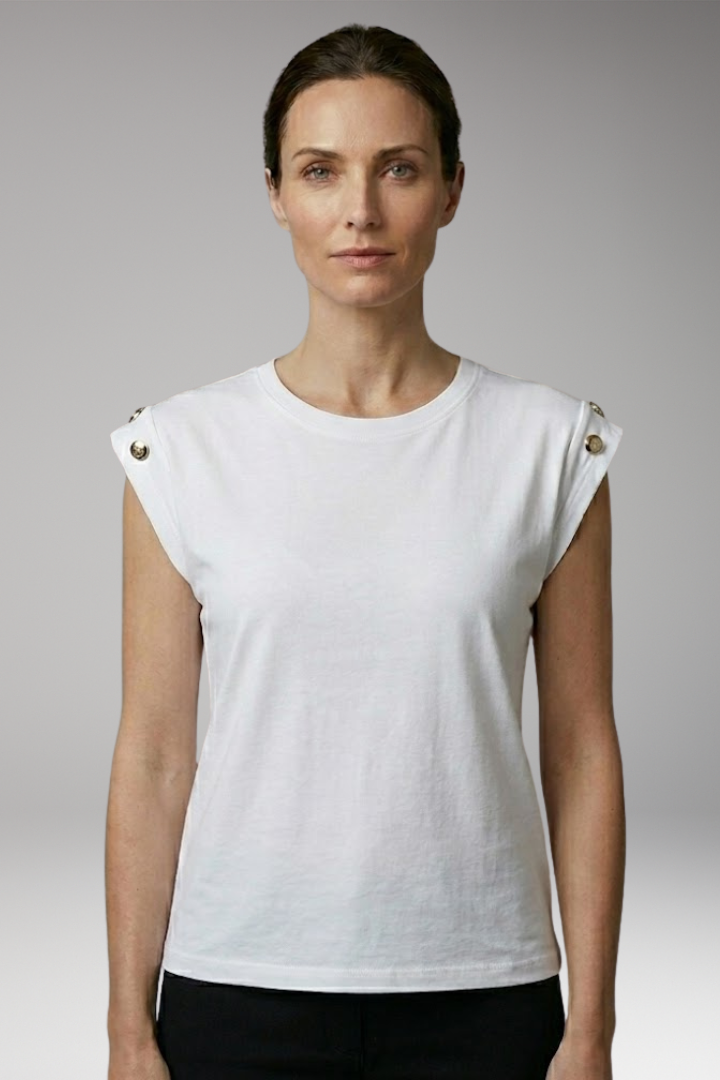 Women's T-Shirt with Stripes and Round Neck