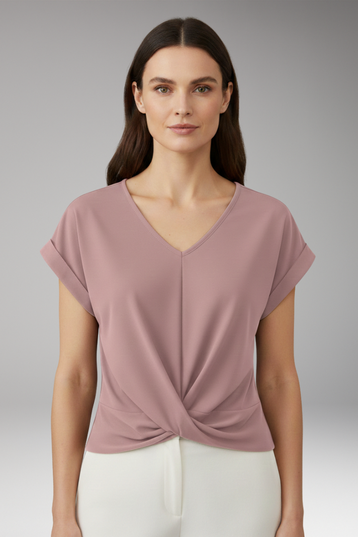 Women's T-Shirt with V-Neck and Relaxed Fit