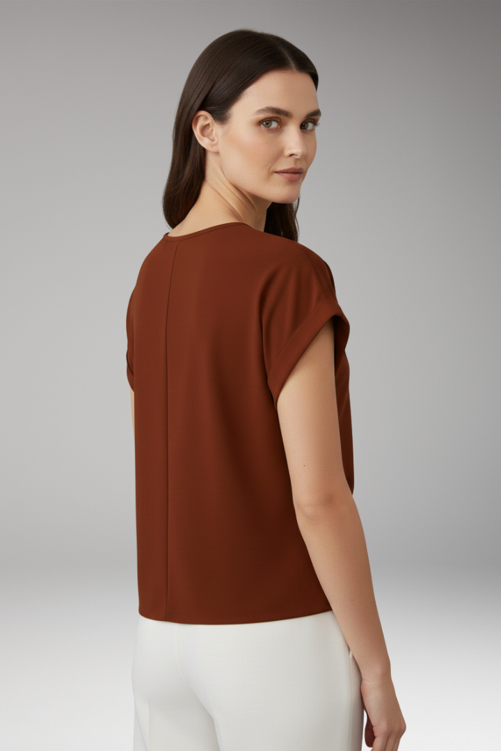 Women's T-Shirt with V-Neck and Relaxed Fit