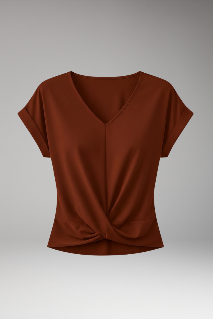 Women's T-Shirt with V-Neck and Relaxed Fit