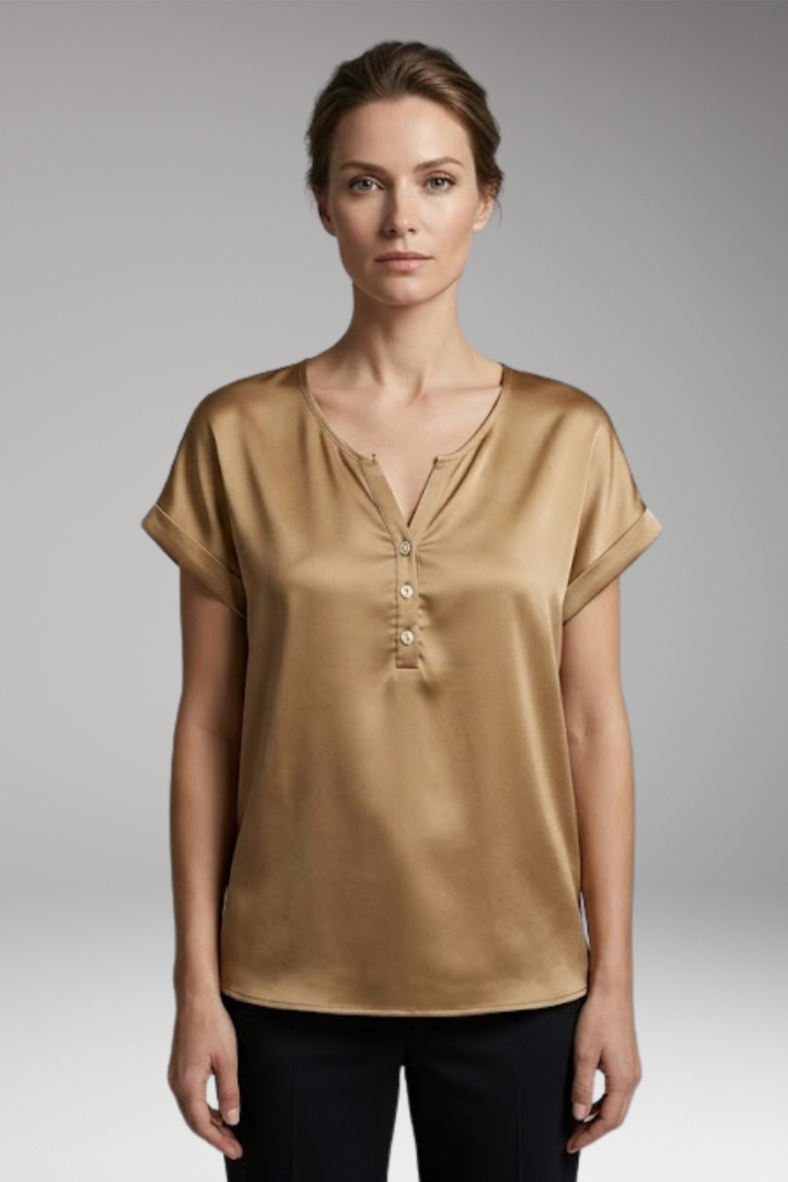 Women's T-Shirt with V-Neck and Relaxed Fit