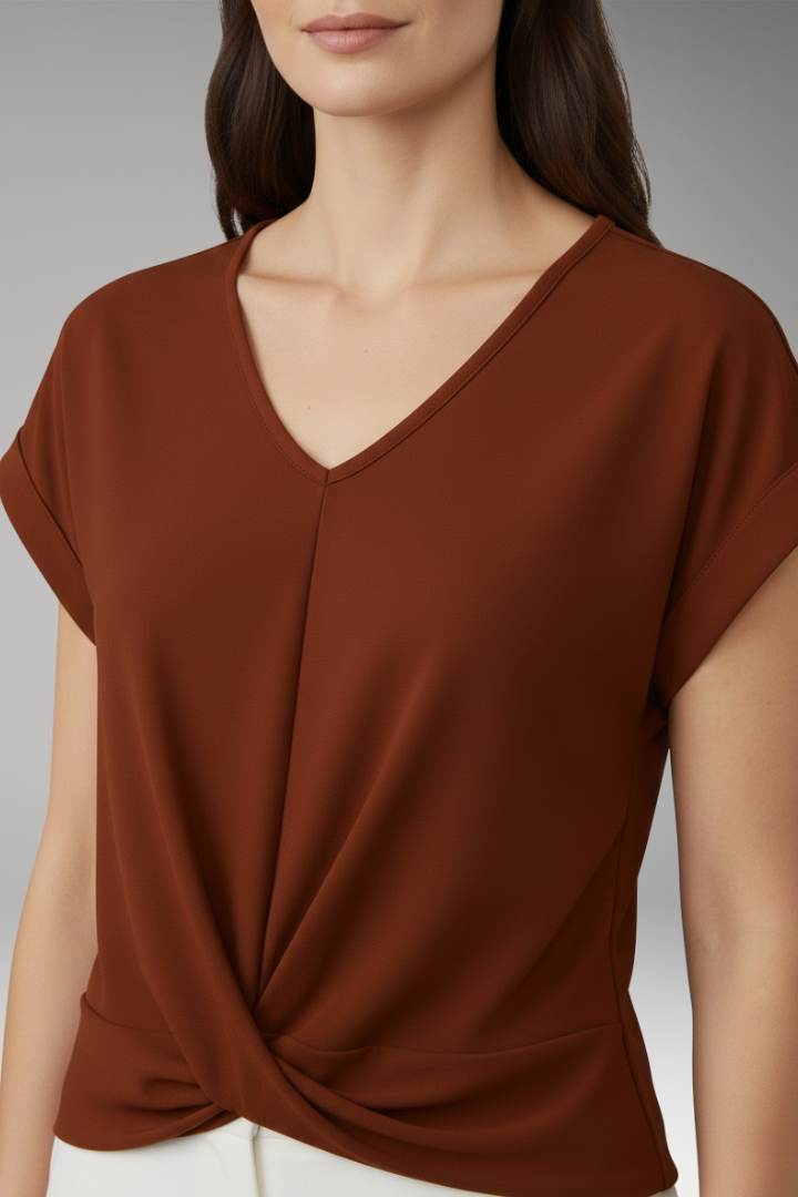 Women's T-Shirt with V-Neck and Relaxed Fit
