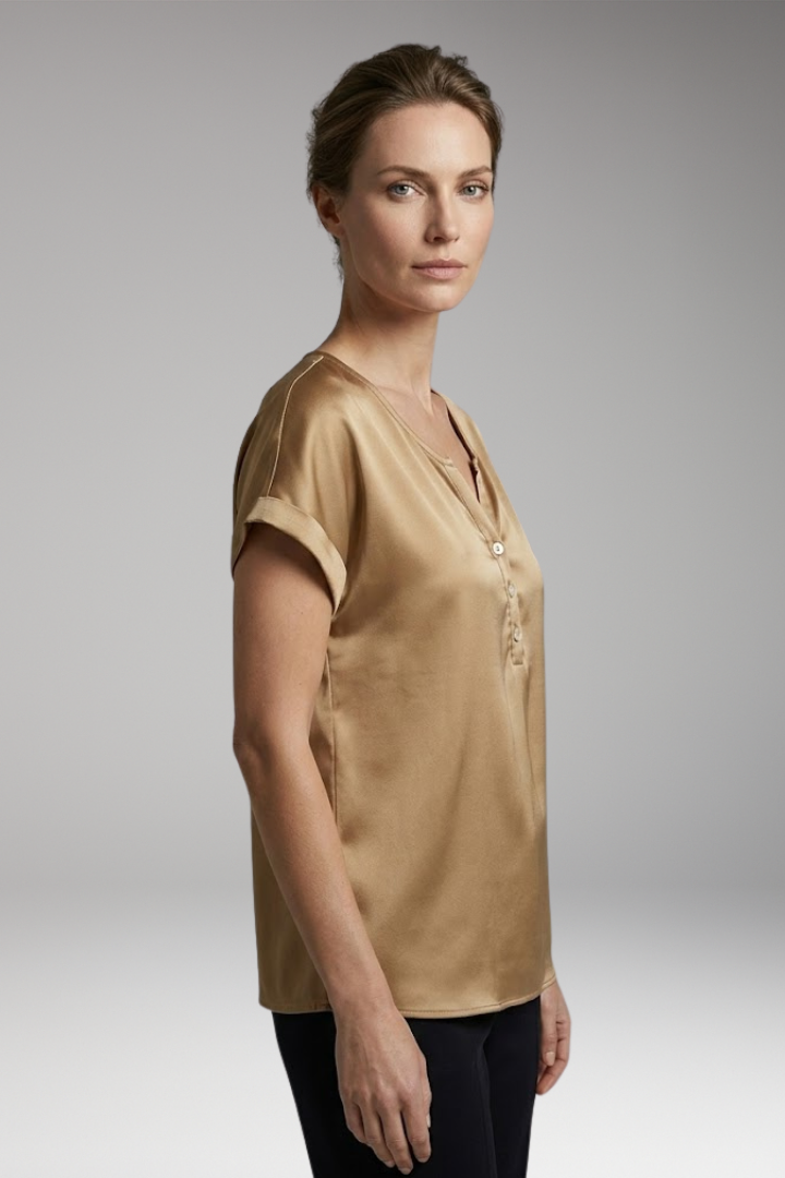 Women's T-Shirt with V-Neck and Relaxed Fit