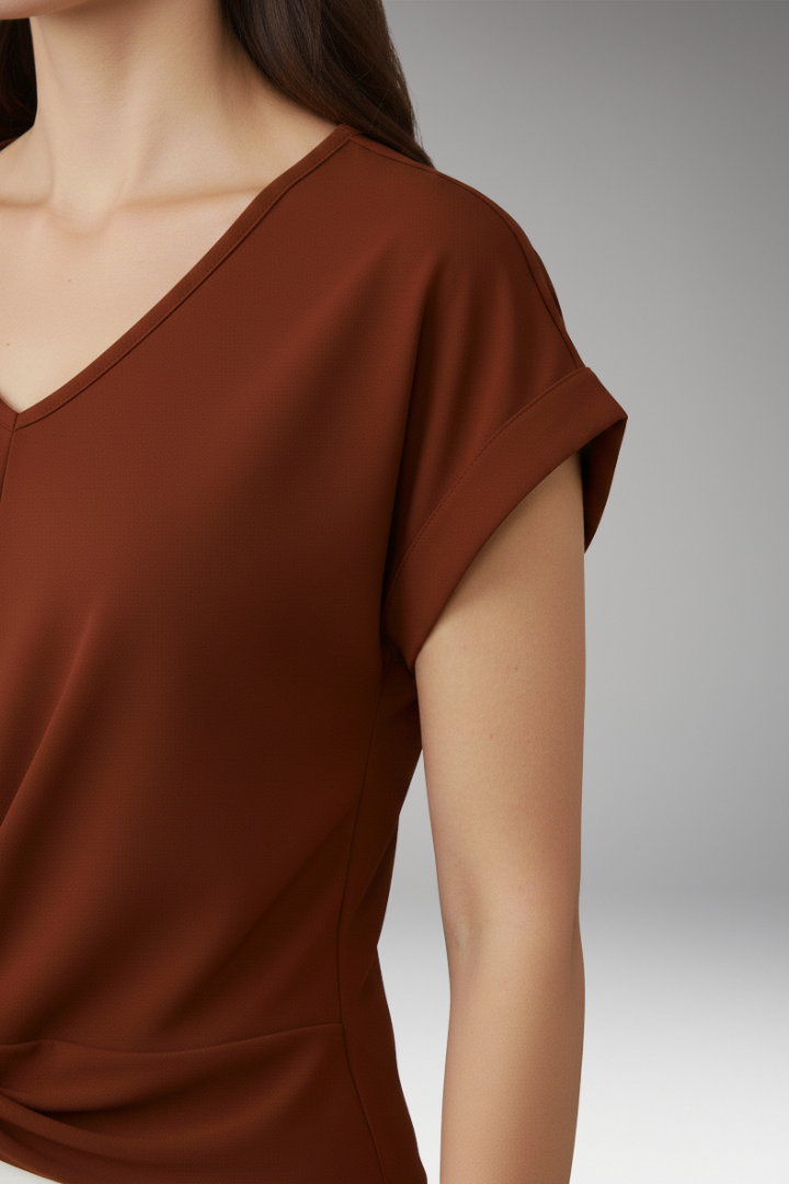 Women's T-Shirt with V-Neck and Relaxed Fit
