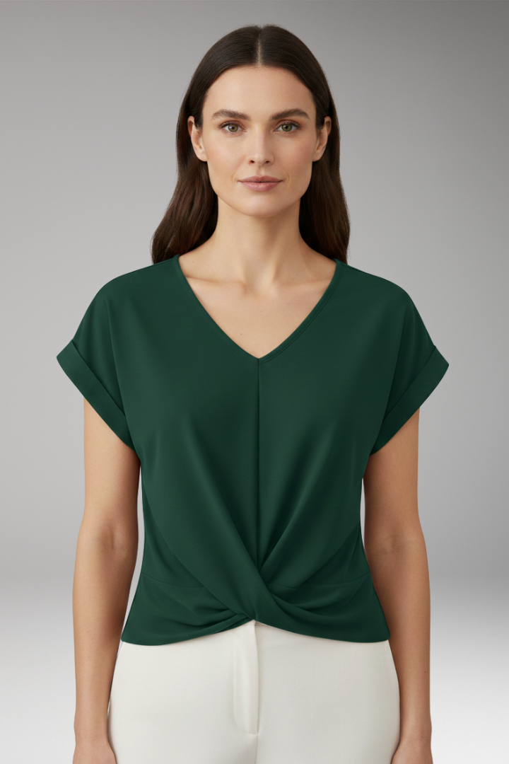 Women's T-Shirt with V-Neck and Relaxed Fit