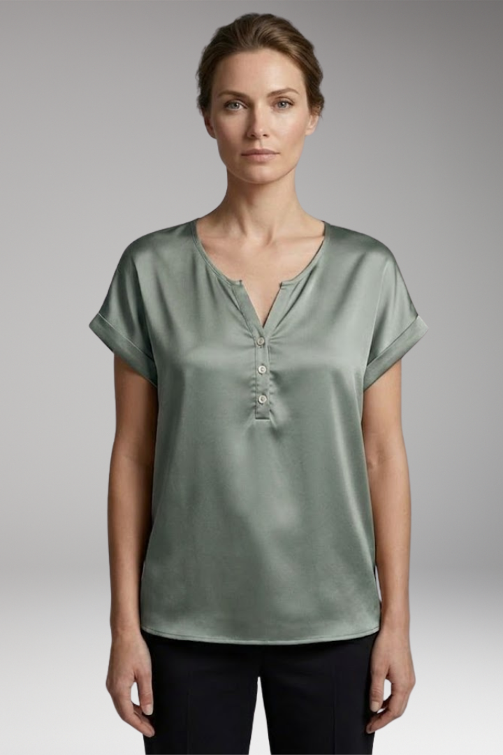 Women's T-Shirt with V-Neck and Relaxed Fit