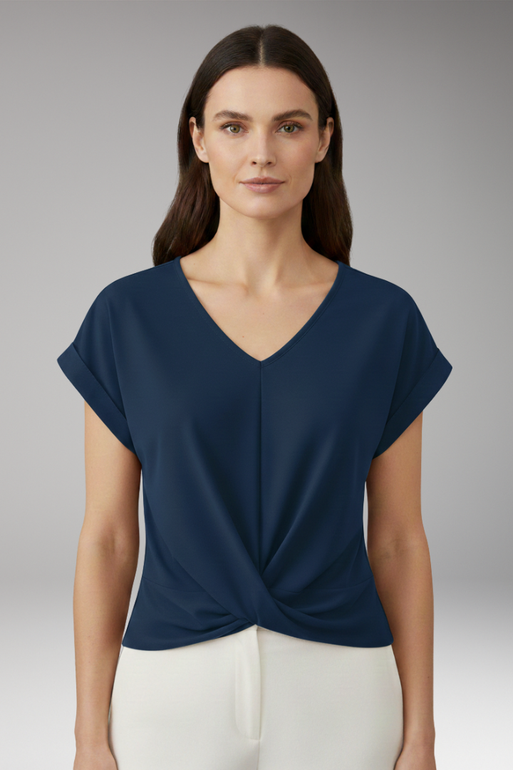 Women's T-Shirt with V-Neck and Relaxed Fit