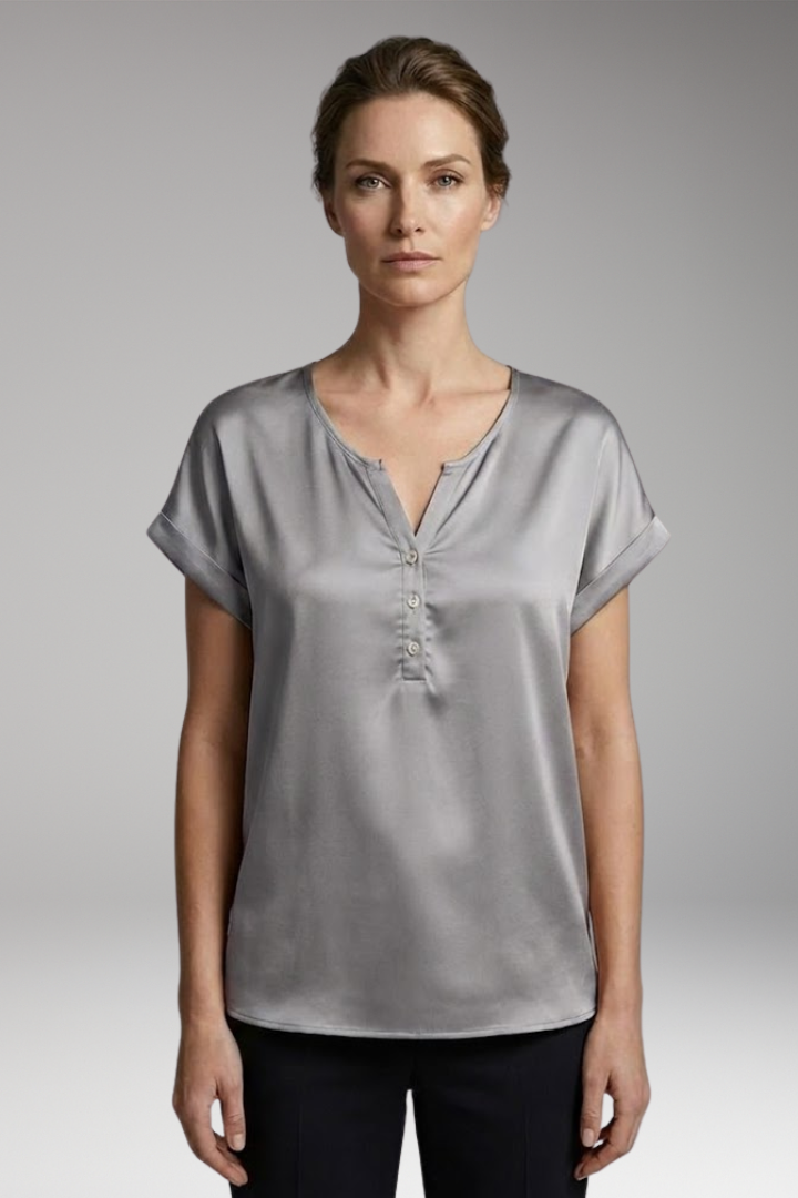 Women's T-Shirt with V-Neck and Relaxed Fit