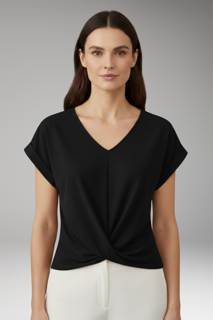 Women's T-Shirt with V-Neck and Relaxed Fit